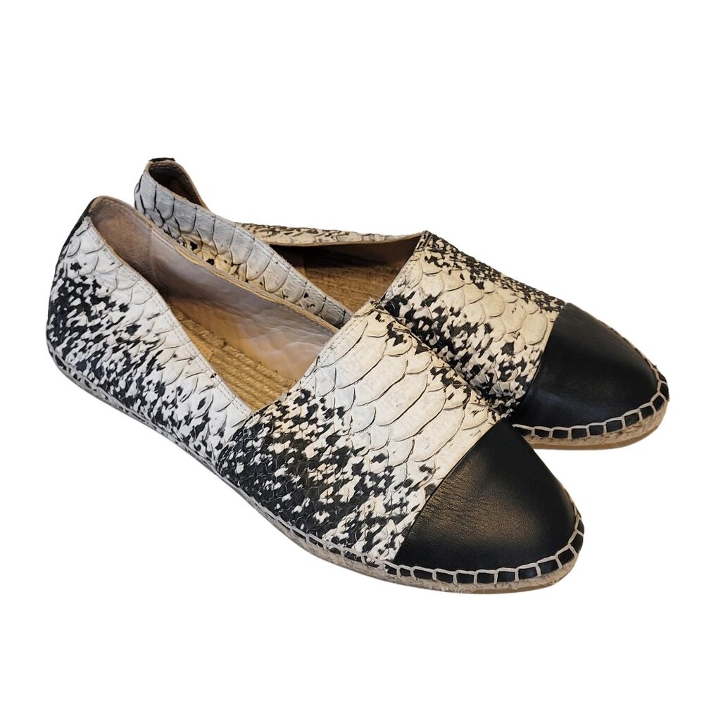 Loeffler Randall Black and White Espadrille Flats 7.5
